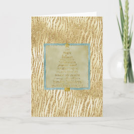 Guld Glam Glitter Zebra Julgran Kort