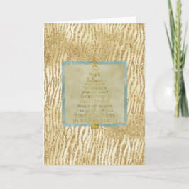 Guld Glam Glitter Zebra Julgran Kort