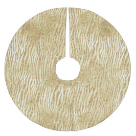 Guld Glam Glitter Zebra tryck Julgransmatta Borstad Polyester