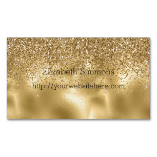Guld Glam Glitz Glitter Magnetiska Visitkort