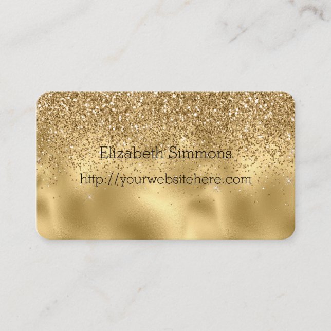 Guld Glam Glitz Glitter Visitkort (Framsida)