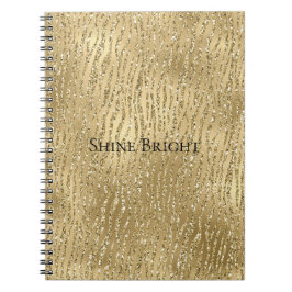 Guld Glam Glitzy Glitter Zebra tryck Anteckningsbok