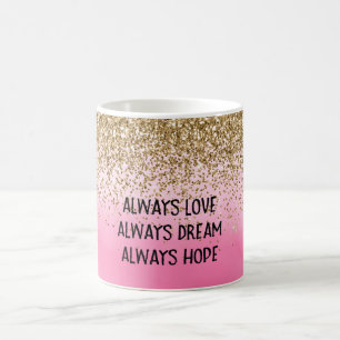 Guld Glam Glitzy Gnistra Glitter Girly Rosa Dream Kaffemugg
