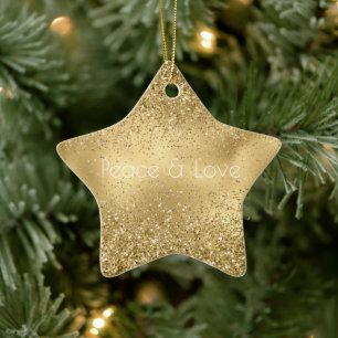 Guld Glam Glitzy Gnistra Glitter Julgransprydnad Keramik