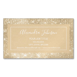 Guld Glam Gnistra Modern och Elegant Magnetiska Visitkort