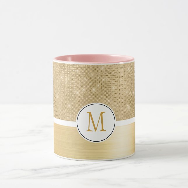 Guld Glam Gnistra Monogram Mugg (Center)
