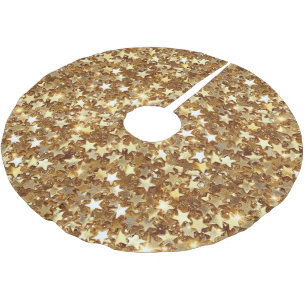 Guld Glam Gnistra Stars Julgransmatta Borstad Polyester