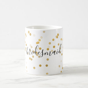 Guld- Glam konfettibrudtärna Kaffemugg