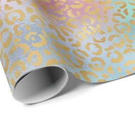Guld Glam Leopard för Aqua Mint Rosa Presentpapper