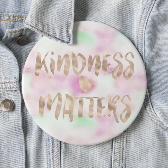 Guld Glam Mint Rosa Tie Dye Kindness Matter Heart Knapp (In Situ)