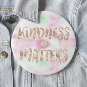 Guld Glam Mint Rosa Tie Dye Kindness Matter Heart Knapp