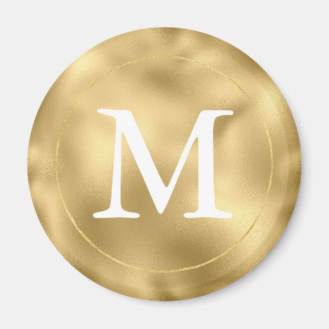 Guld Glam Monogram Magnet (Framsidan)