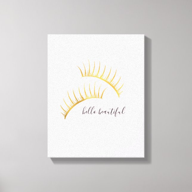 Guld Glam Rosa Eyelash Canvastryck (Framsida)