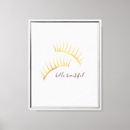 Guld Glam Rosa Eyelash Canvastryck