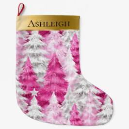 Guld Glam Rosa White Julgranar Stor Julstrumpa