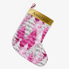 Guld Glam Rosa White Julgranar Stor Julstrumpa