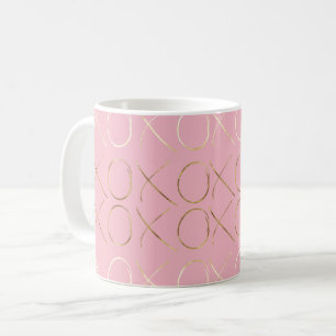 Guld Glam Rosa XOXO Kaffemugg