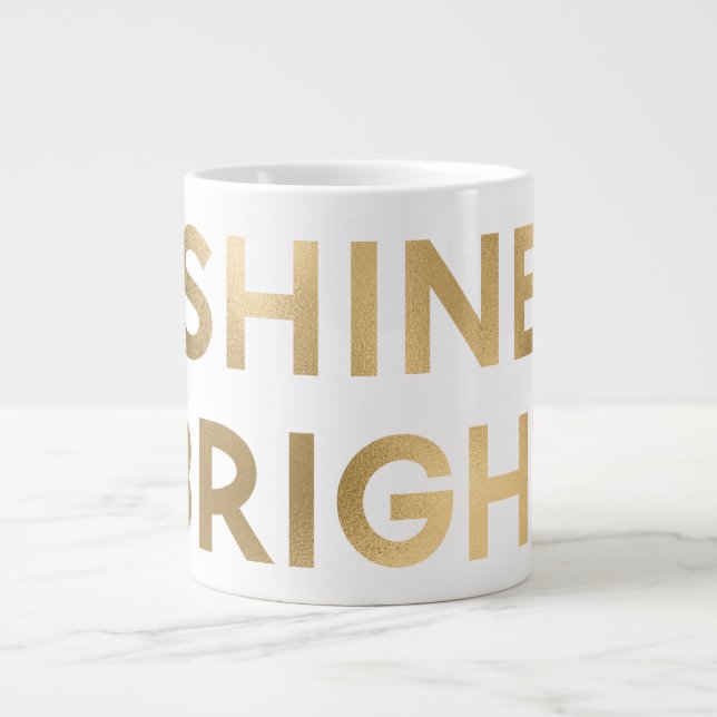 Guld Glam Shine Bright jul Jumbo Mugg (Framsidan)