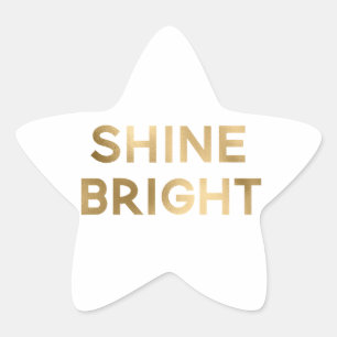 Guld Glam Shine Bright jul Stjärnformat Klistermärke