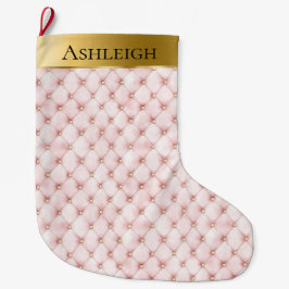 Guld Glam Söt Chic Rosa jul  jul Stor Julstrumpa