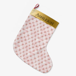 Guld Glam Söt Chic Rosa jul jul Stor Julstrumpa