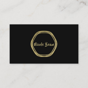 Guld Glam & Svarta Ringar Chic Modern Glam Visitkort
