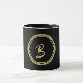 Guld Glam & Svarta Ringar (Valfri Färg) Modern Gla Mugg