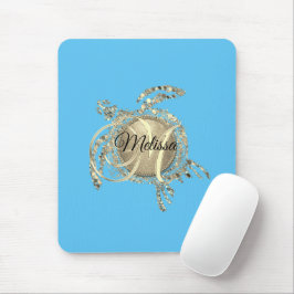 Guld Glam Turtle Monogram Musmatta