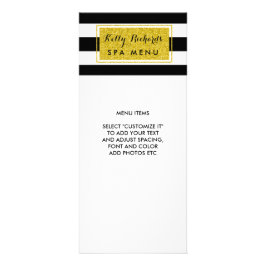 Guld Glamor Black White Rand Salon Menu Reklamkort