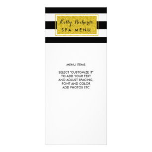 Guld Glamor Black White Rand Salon Menu Reklamkort