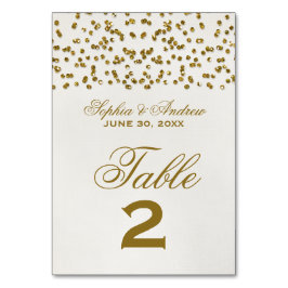 Guld Glamor Glitter Confetti Bröllop Bordsnummer