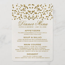 Guld Glamor Glitter Confetti Bröllop Menu Meny