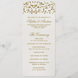 Guld Glamor Glitter Confetti Bröllopsprogram Program