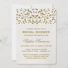 Guld Glamor Glitter Confetti Möhippa Inbjudningar