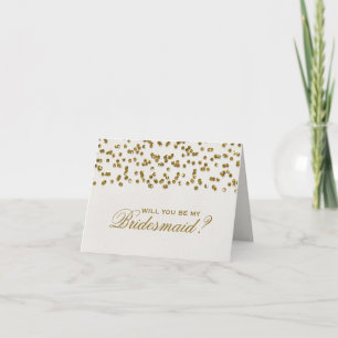 Guld Glamor Glitter confetti ska vara min bridesma Inbjudan