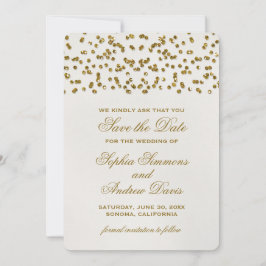 Guld Glamor Glitter Confetti Spara datum Datumet