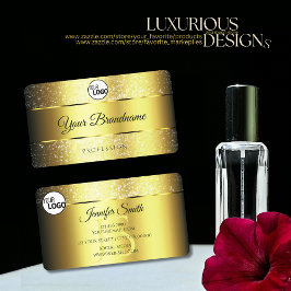 Guld Glamor Gnistra Glitter Stars Logotyp och Init Visitkort