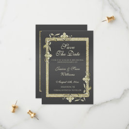 Guld Glans & Glitter 50-års gulbröllop Spara Datumet