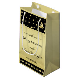 Guld glänsande julstjärnor, tassar på guld och sva