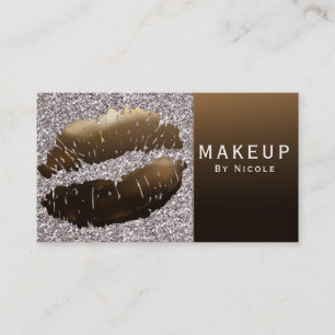 Guld Glänsande Läppstift Makeup Glam Salon Visitkort