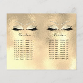 Guld Glass Glitter Makeup Öga Lash Prices-bipackse Flygblad