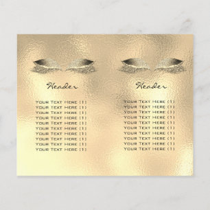 Guld Glass Glitter Makeup Öga Lash Prices-bipackse Flygblad