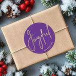 Guld GLATT om Lila jul Runt Klistermärke<br><div class="desc">Glatta i ett skript i elegant guld på lila är dessa 3-tumsmärken snyggt för vilken julklapp som helst eller tillfälle. MATCHING-objekt i vår samling.</div>