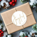 Guld GLATT om vit jul Runt Klistermärke<br><div class="desc">Glatta i ett skript i elegant guld på vitt är dessa 3-tumsmärken snyggt för vilken julklapp som helst eller för vilken julfest som helst eller tillfälle. MATCHING-objekt i vår samling.</div>