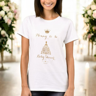 Guld Gliter Princess Baby Shower Mamma to be to be T Shirt