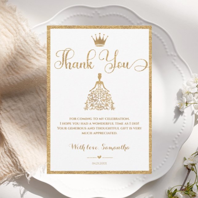 Guld Gliter Princess Baby Shower Tack för ditt kor (Skapare uppladdad)