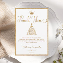 Guld Gliter Princess Baby Shower Tack för ditt kor