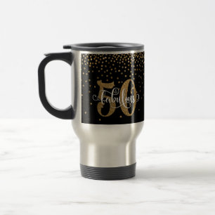 Guld Glitter 50 & Fabulous Typography Birthday Resemugg