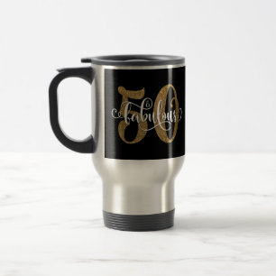 Guld Glitter 50 & Fabulous Typography Birthday Resemugg