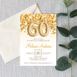 Guld Glitter 60:e Födelsedagsfest inbjudan<br><div class="desc">Det här är ett guld glitter och det kontroversiella temat Inbjudan 60 Födelsedagsfesten. Utformningen består av en elegant och en roligt guld-konfekti-design,  inklusive glitter. Det här är ett sött födelsedagstema för att ta med dig din sextioårsdag med lektionen! 60</div>